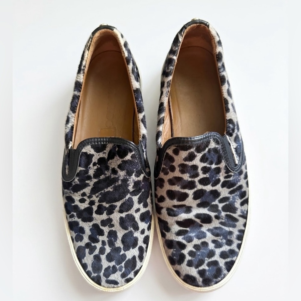 Jimmy Choo Demi Leopard Print Calf Hair Slip On Sneakers - Size 40 (9)